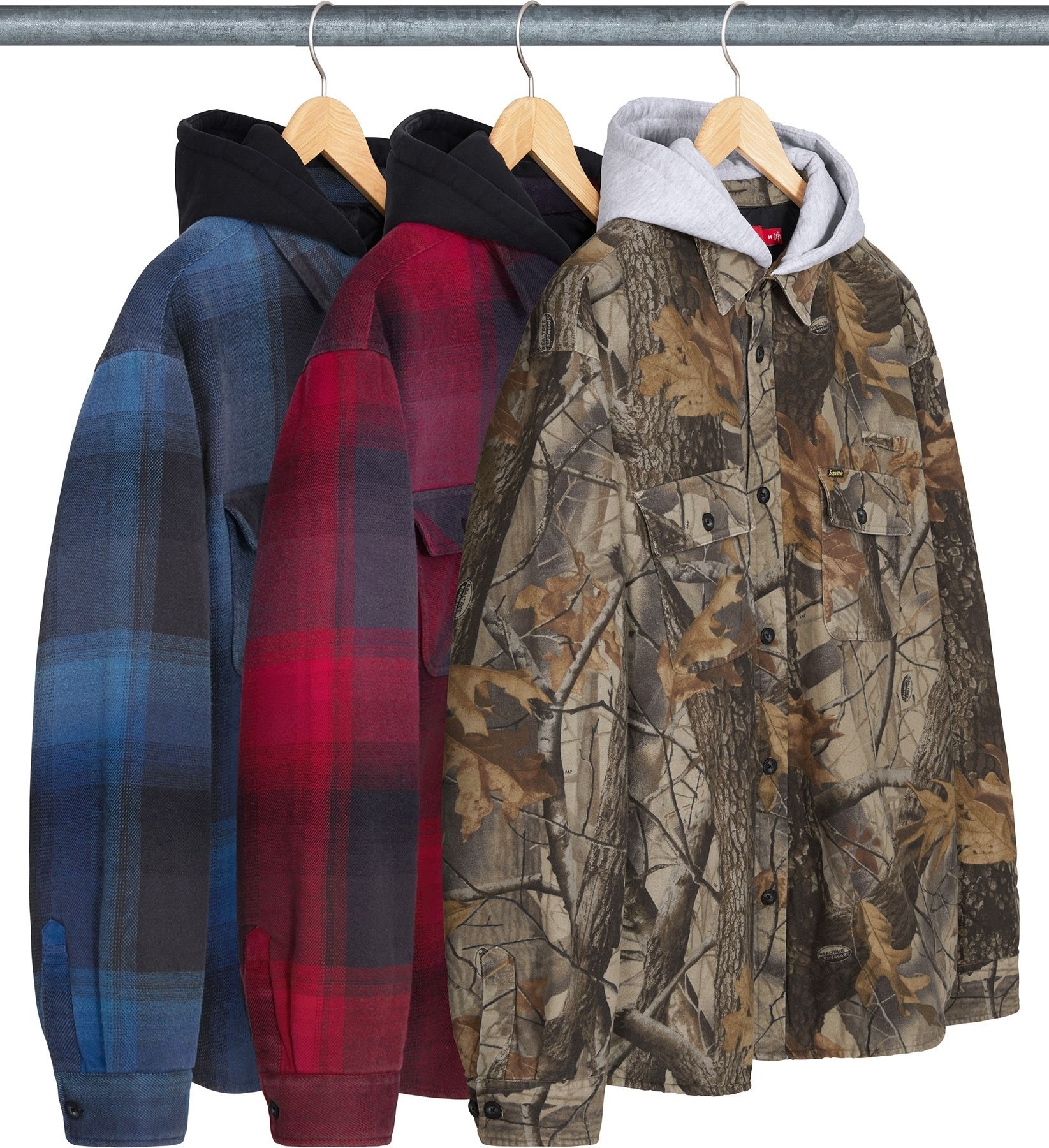 Quilted Lined Hooded Flannel Shirt